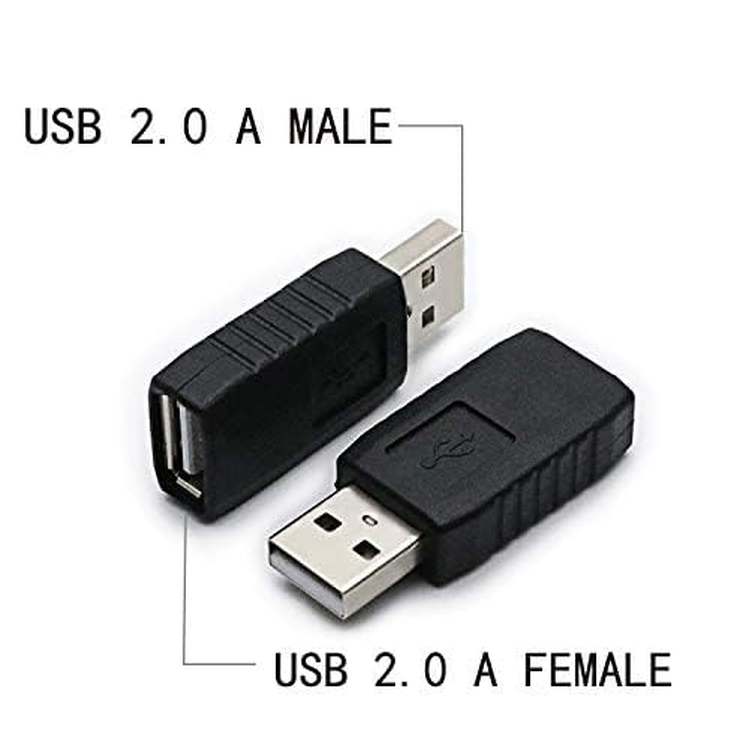 2 Pack USB 2.0 AF/AM Adapter Type A Female to USB A Male Adapter Connector Co…