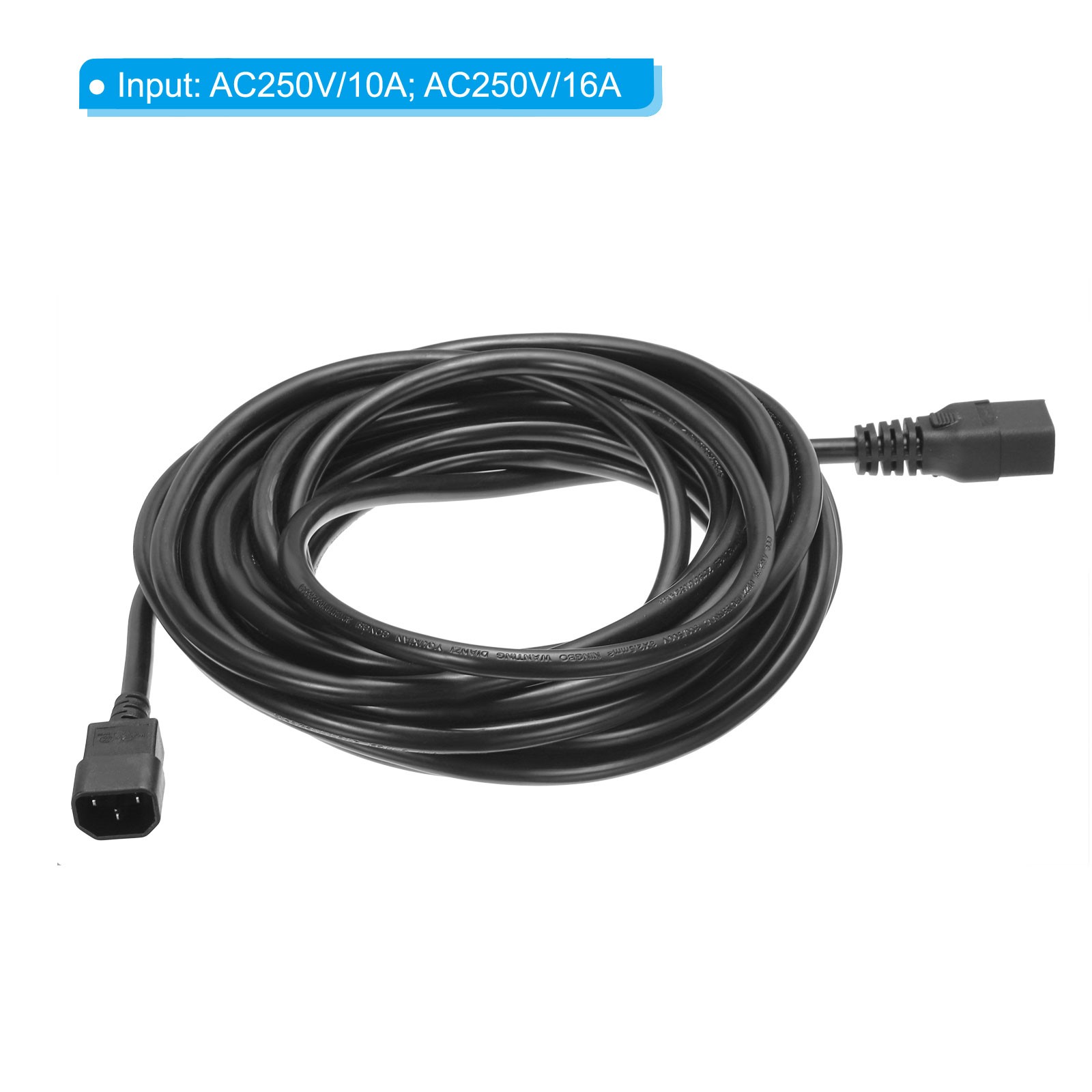 AC Power Cord 3 Prong C14 Male to C19 Female 2.5mm2 10m 32.8Ft 250V 10A 16A