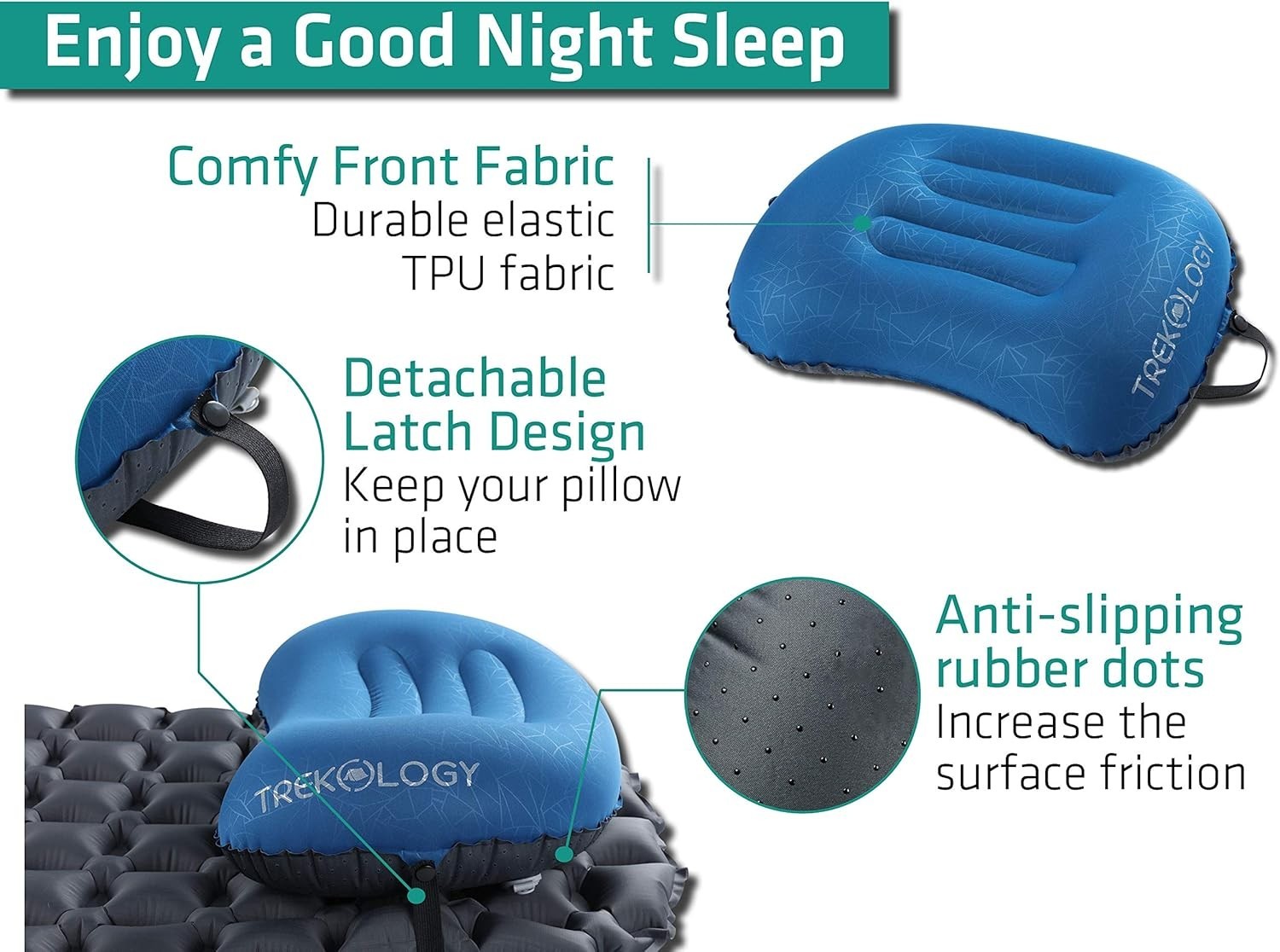 Ultralight Inflatable Camping Travel Pillow – ALUFT 2.0 Compressible, Compact…