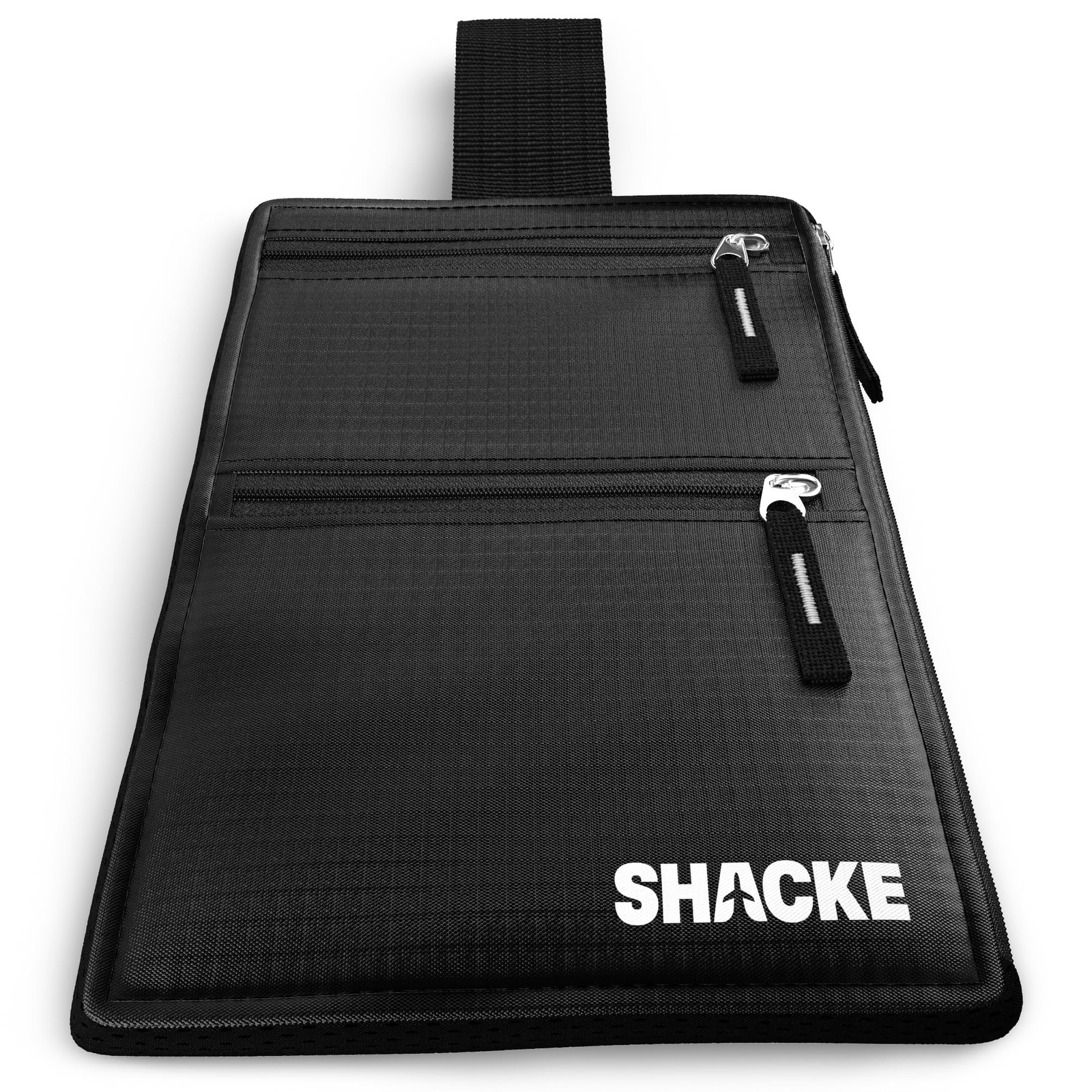 Hidden Travel Belt Wallet w/RFID Blocker Black with Black Strap