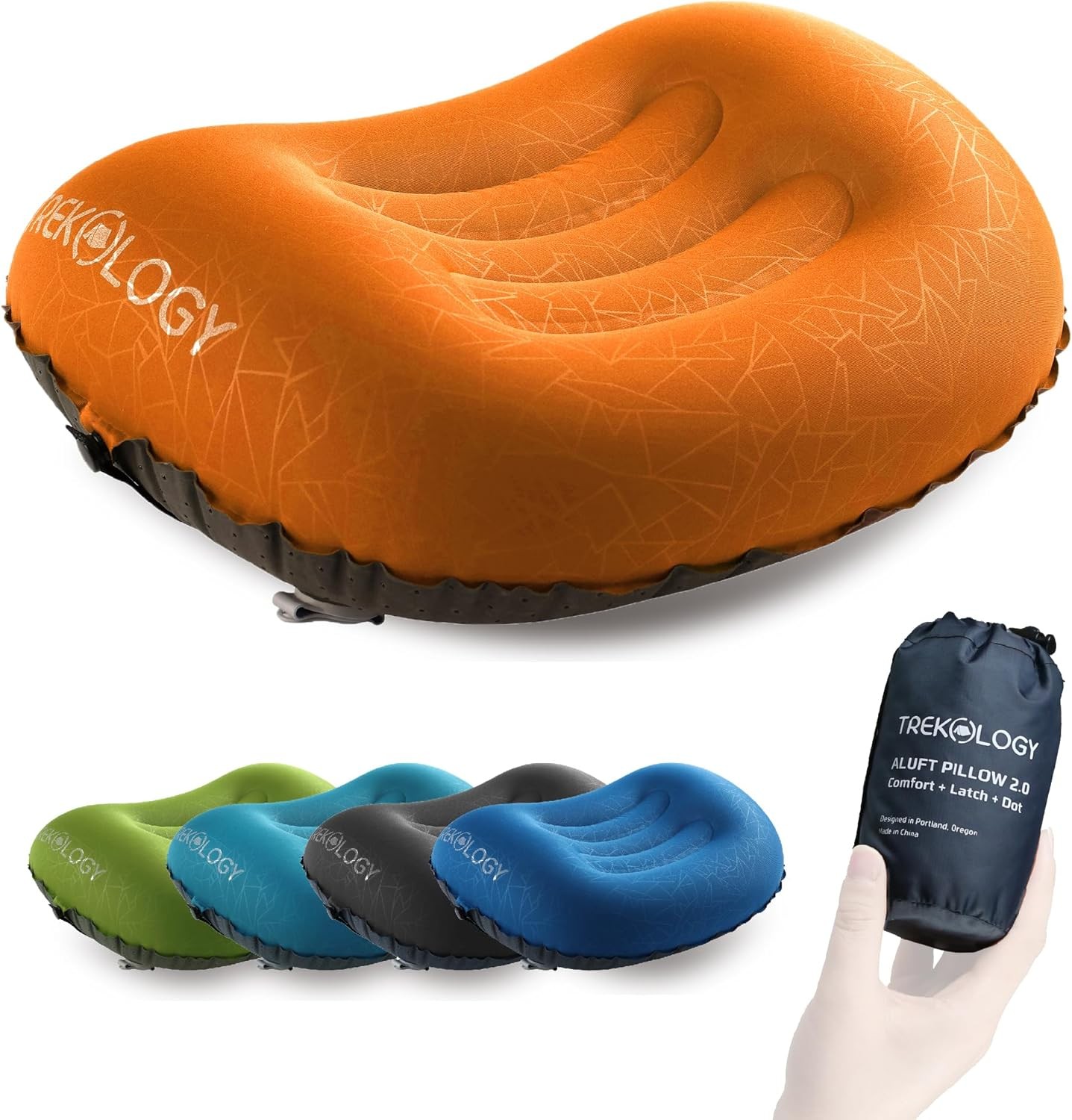 Ultralight Inflatable Camping Travel Pillow ALUFT 2.0 Compressible Compact