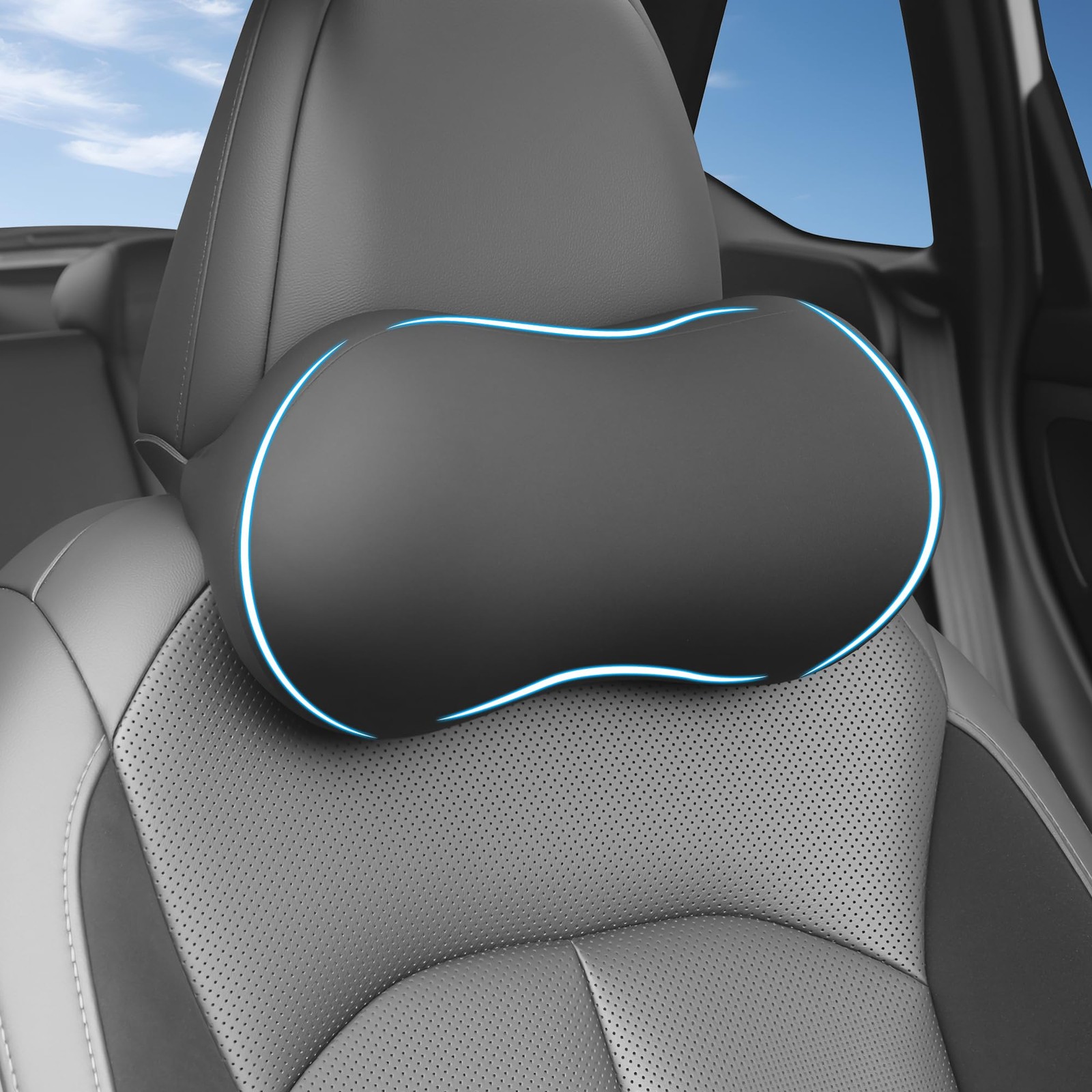 Car Neck Pillow Memory Foam Adjustable Strap Ergonomic Design – Universal Fit