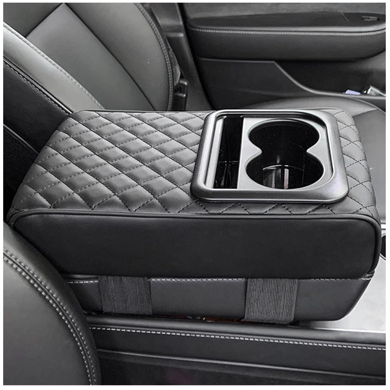 Car Armrest Protector Cushion with Phone Holder