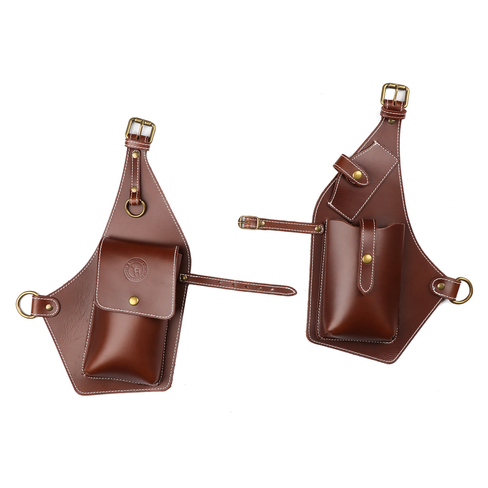 TOURBON Leather Men Carry Harness Underarm Holster Phone Pistol Pouch Suspenders