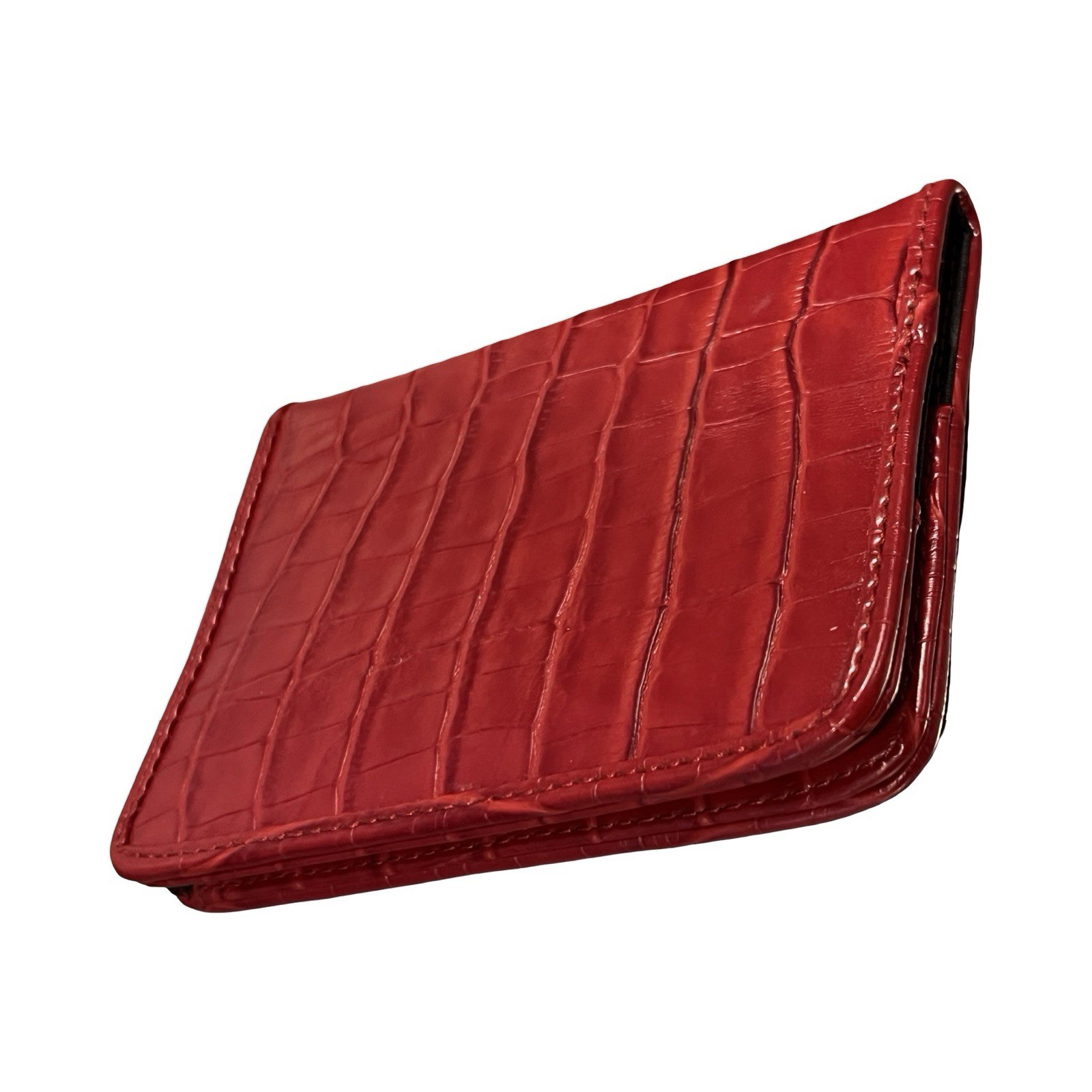 Passport Case Red 100% PVC Imitation Crocodile Leather Excellent Used Condition