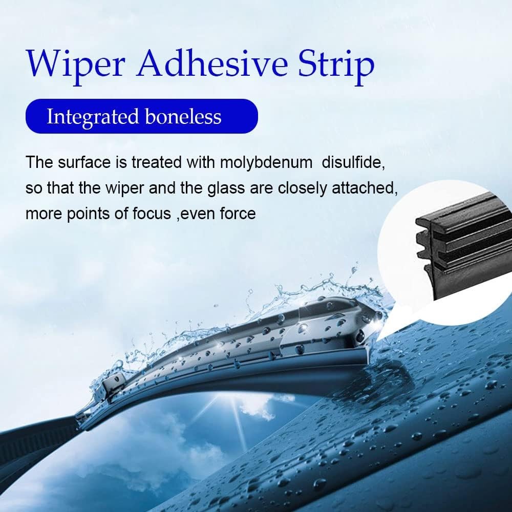 4PCS 28″ Silicone Windshield Wiper Blade Refills Frameless Universal Fit