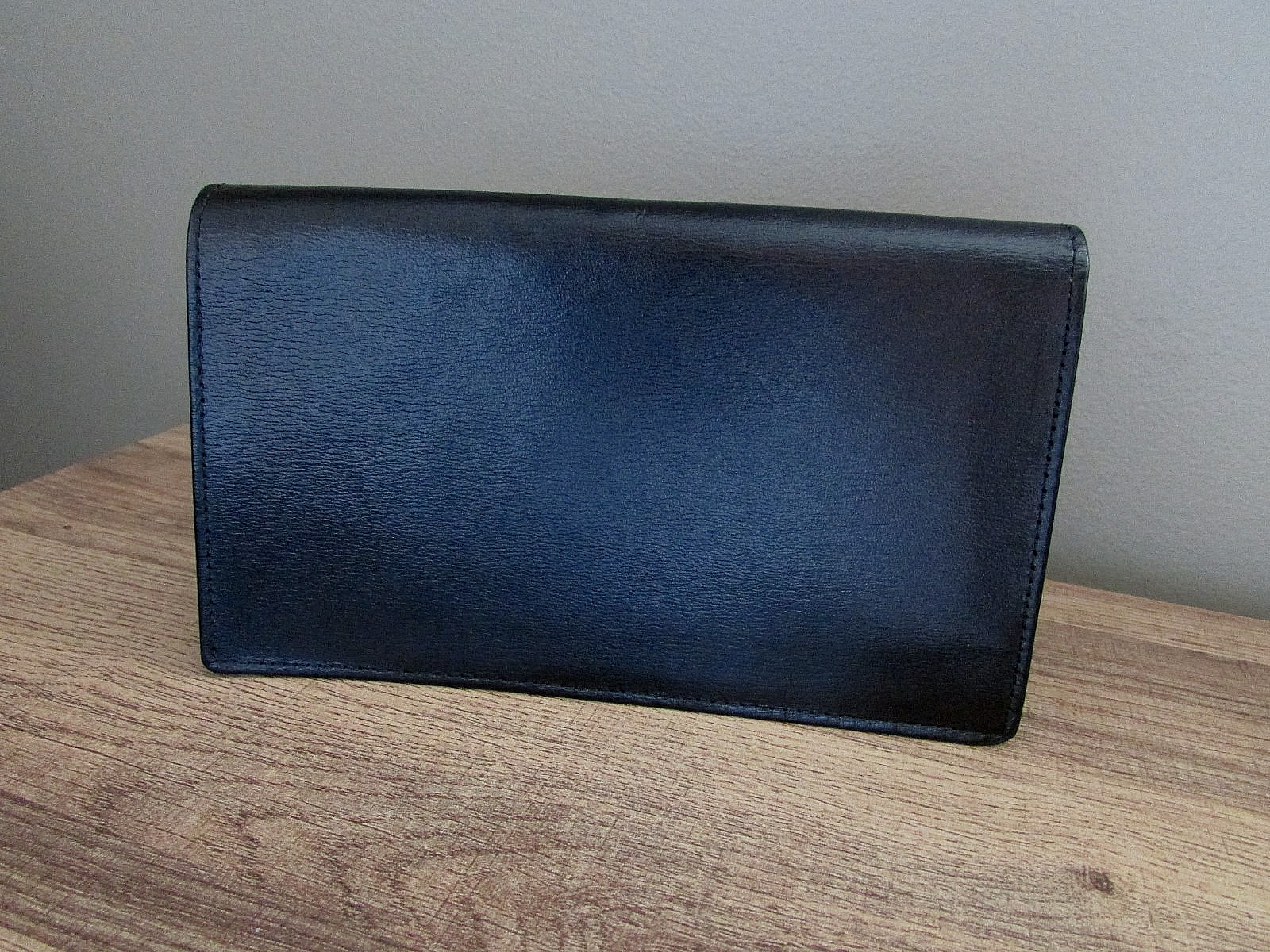 Vintage DOPP black Leather mellow touch Travel Wallet Organizer Passport Case-NW