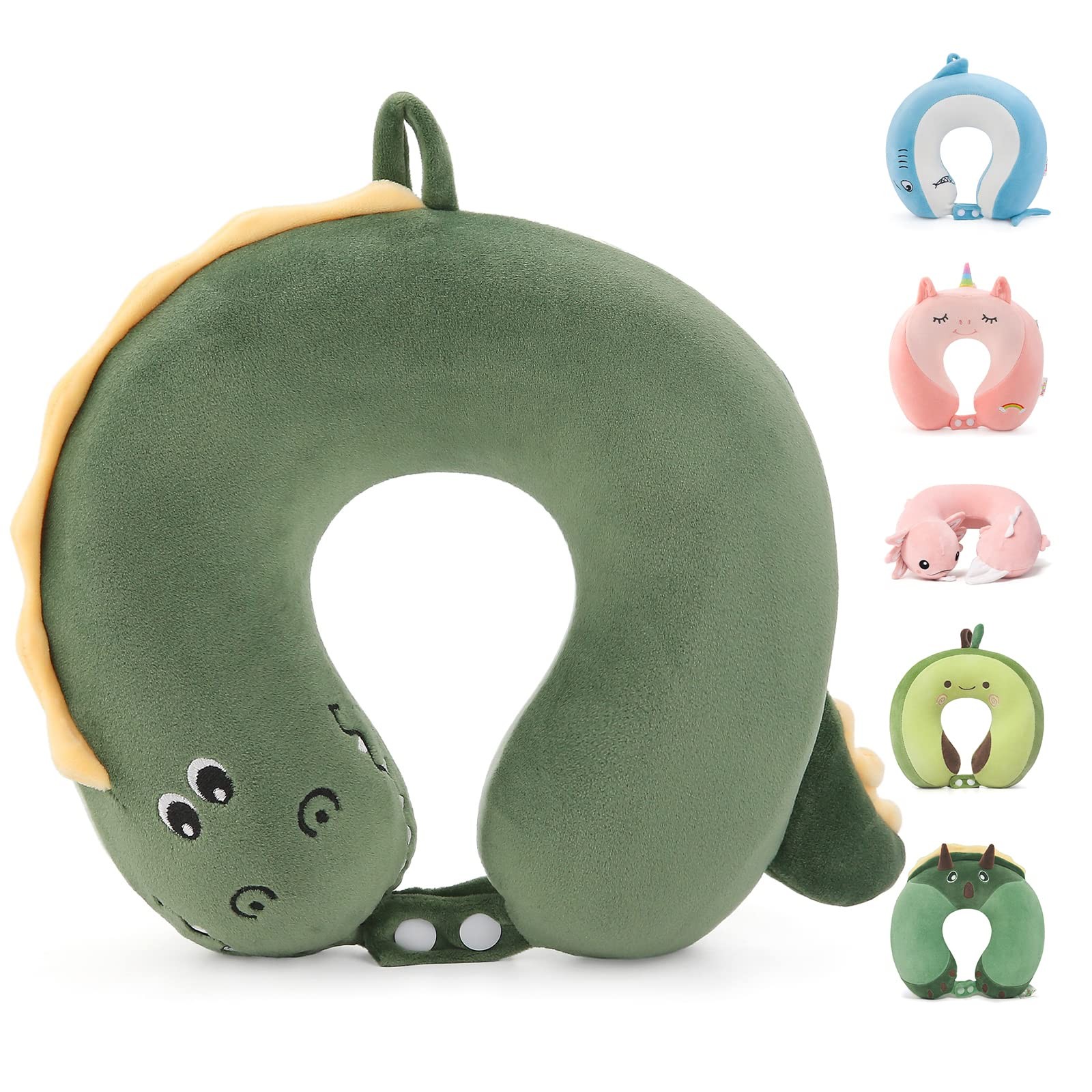 Niuniu Daddy Crocodile Kids Travel Neck Pillow 3-8 Y/O Memory Foam Toddler