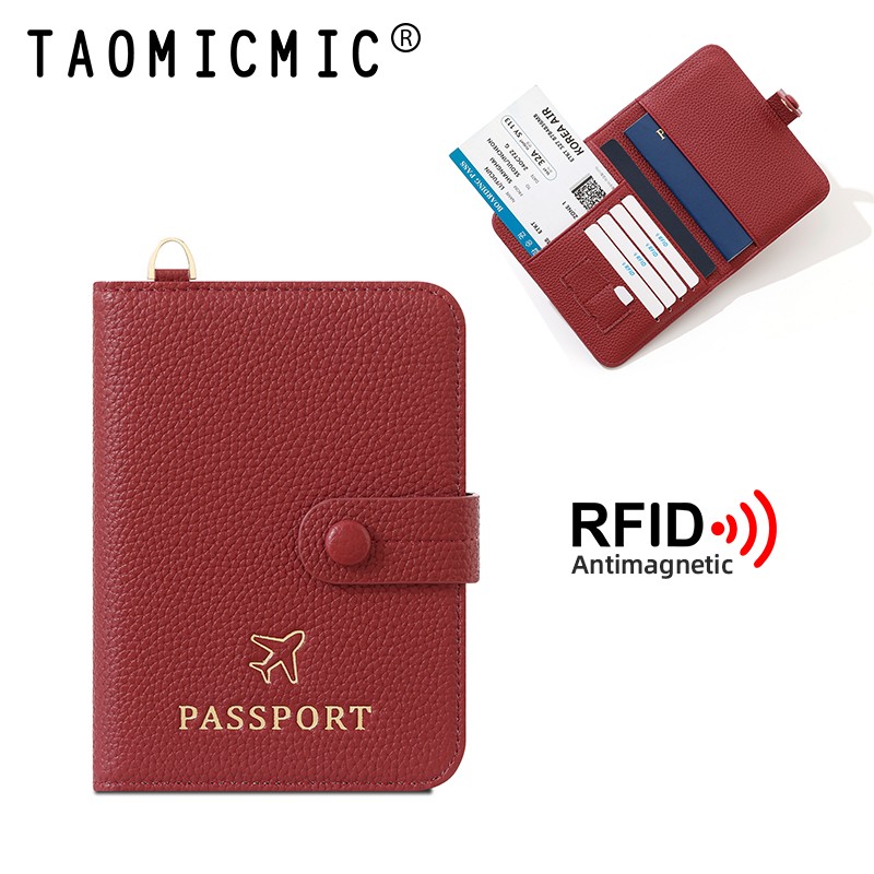 RFID Blocking Womens Mens Leather Passport Case Cover Wallet Card Holder Travel