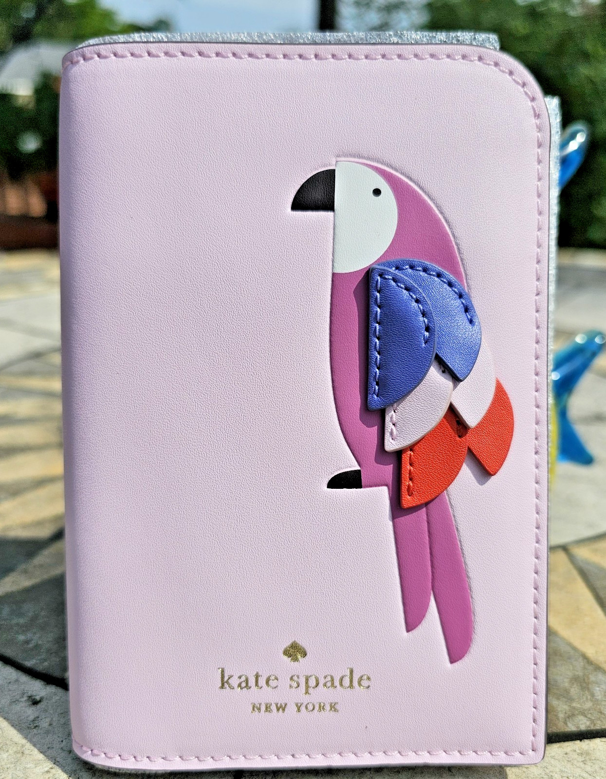 kate spade- Flock Party- Parrot- Leather Passport Holder- NWT- $99