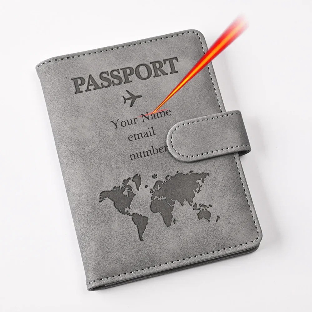 Custom Passport Cover, Monogrammed Engraved Name Passport Cover, Passport Holder