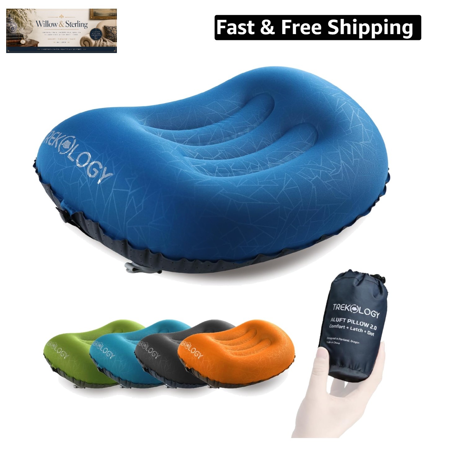 Ultralight Inflatable Camping Travel Pillow – ALUFT 2.0 Compressible, Compact…