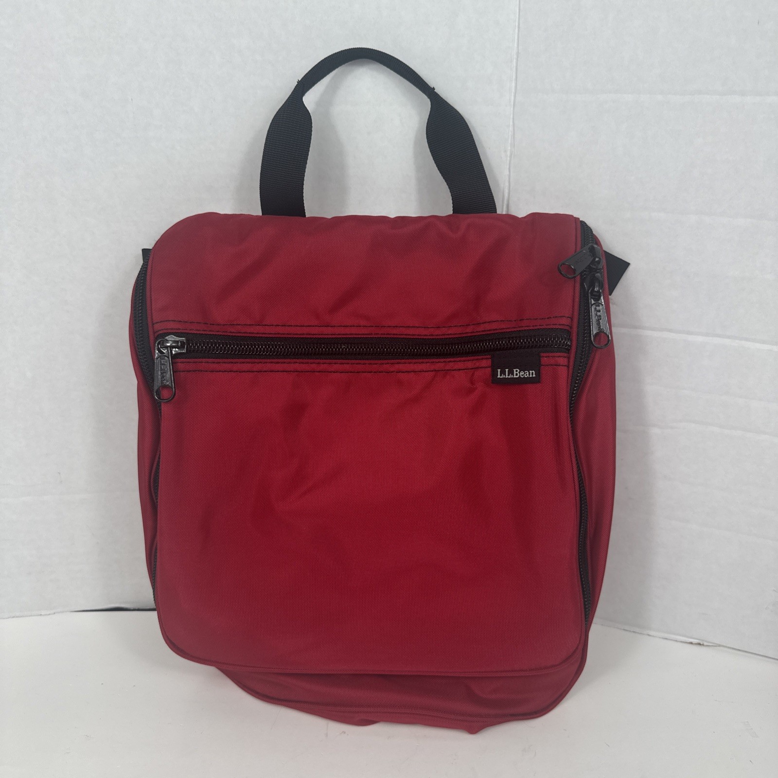 L.L. Bean Personal Organizer Toiletry Bag Unisex Red Carry Handle Travel Hang