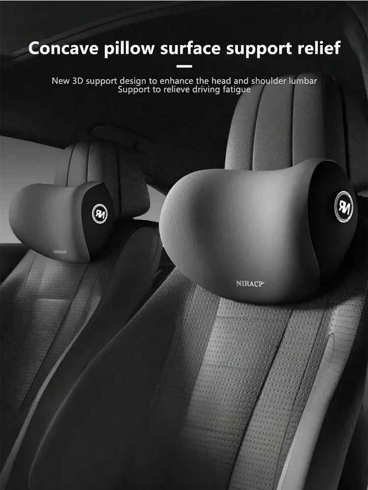 Car Lumbar Support Neck Headrest Memory Foam Cushion Pillow for Seat Office