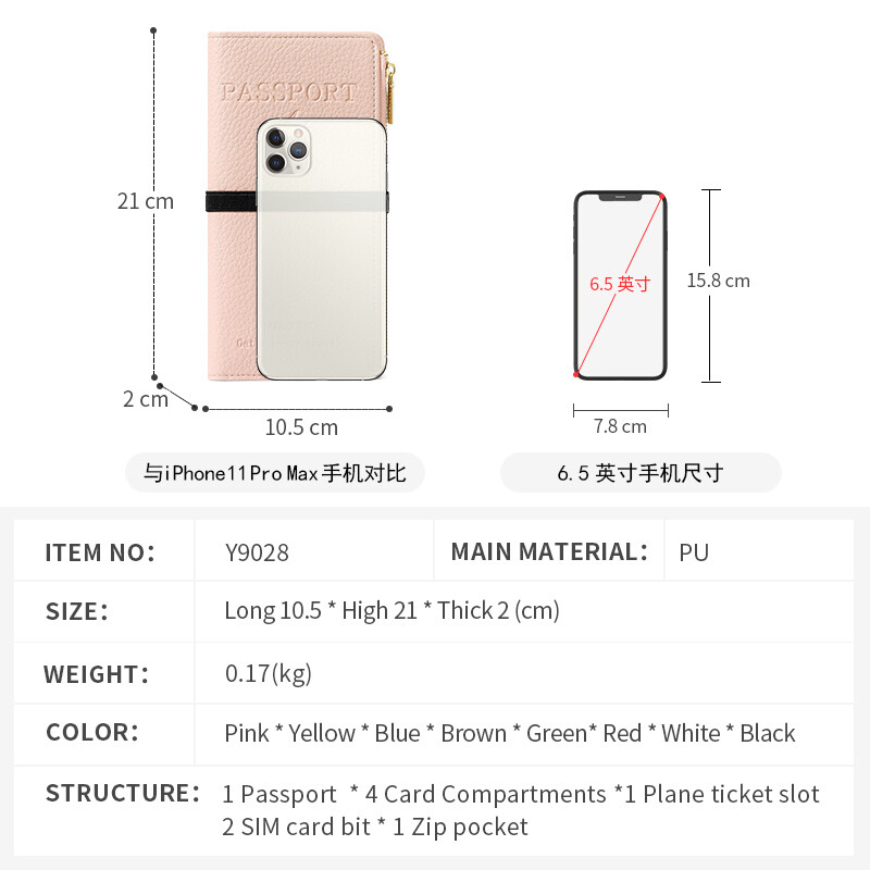 Family Travel Wallet Passport Holder RFID Blocking Document Organizer Bag Case
