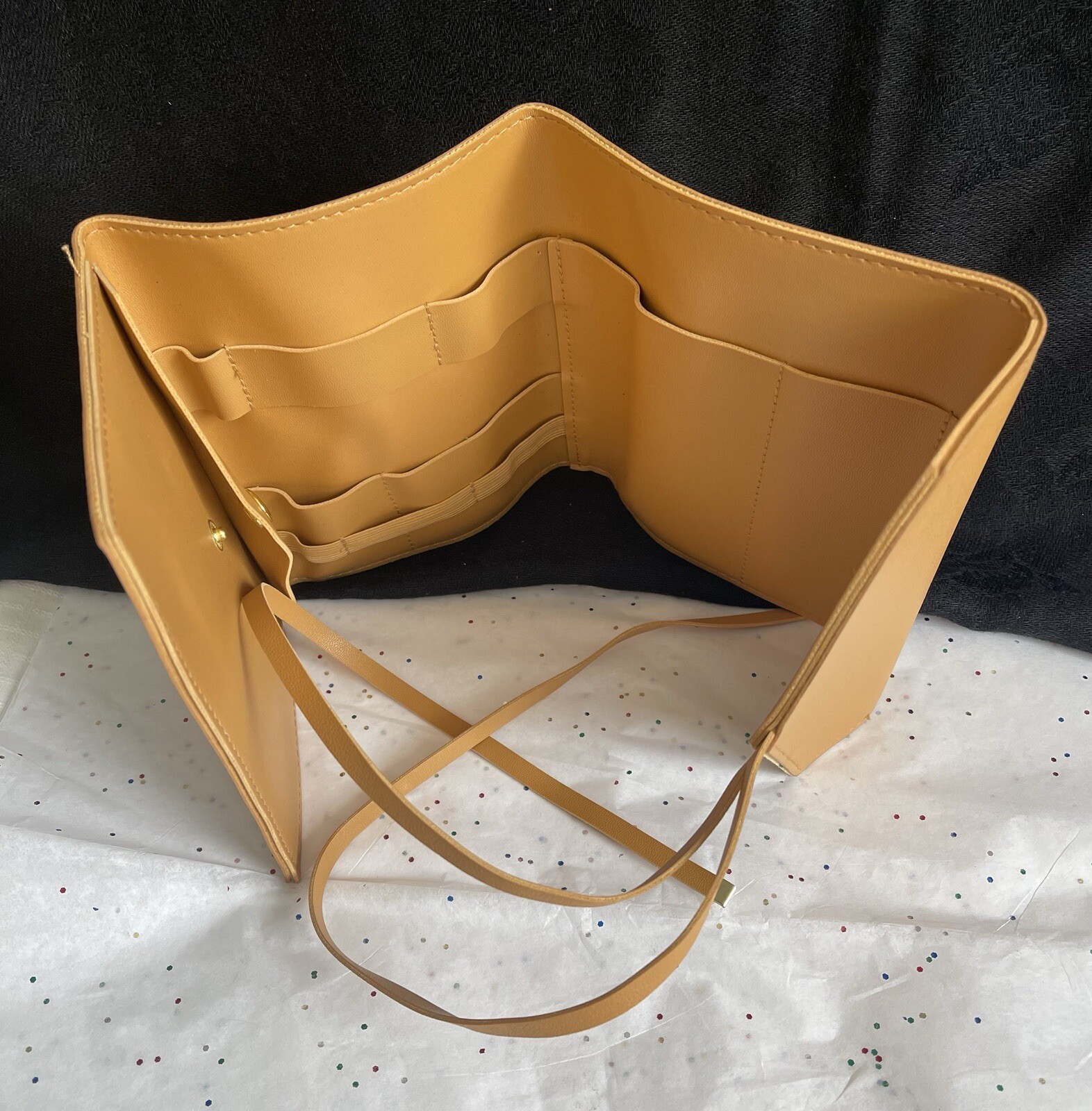 Glass Ladder & Co Katherine Organizer Roll Caramel Brown Faux Leather