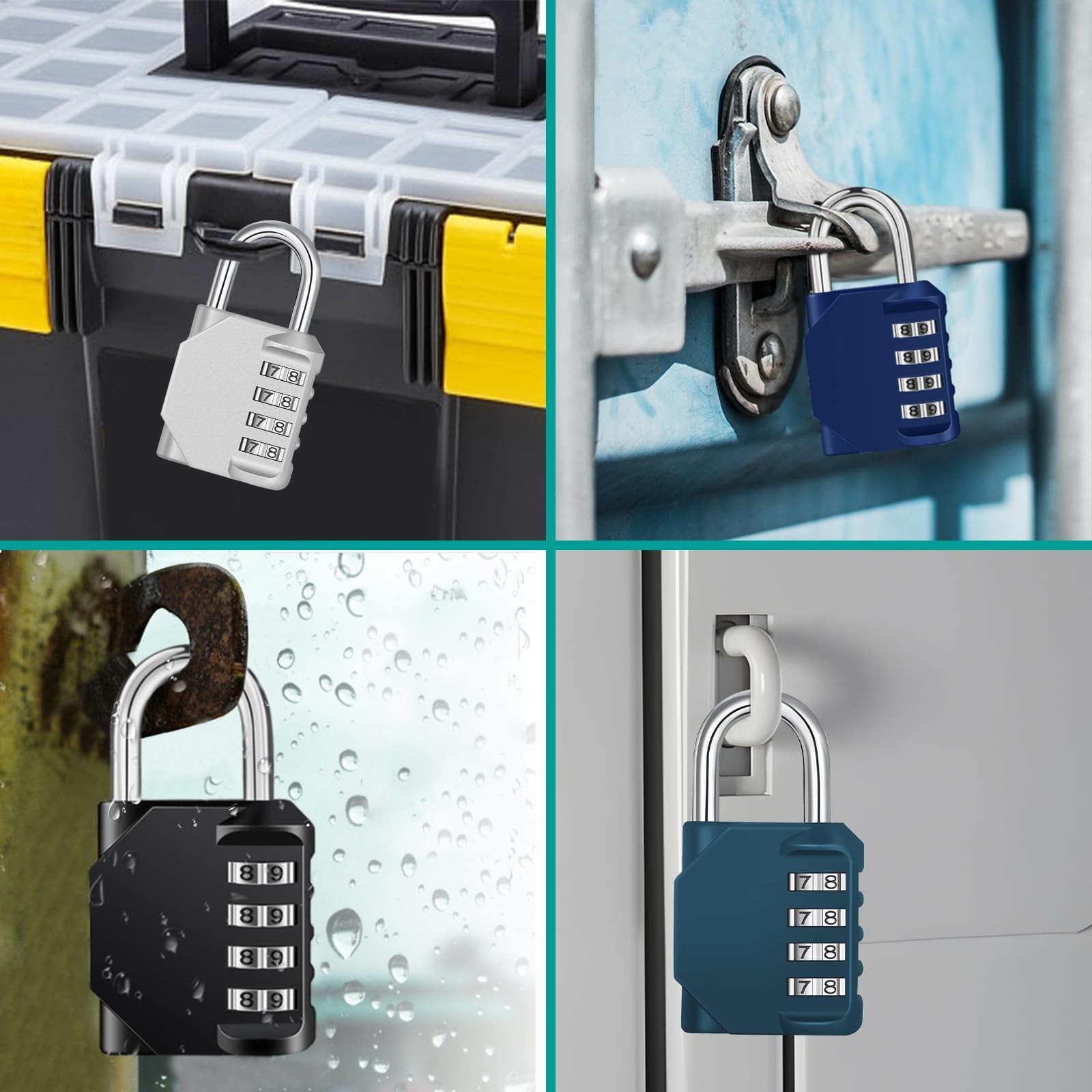 2 Pack 4-Digit Combination Lock for Locker – Padlock for School, Gym, Outdoor Us