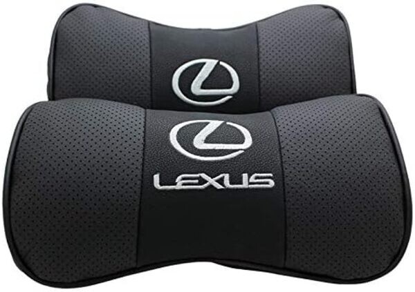 LEXUS Embroidered Neck Pillow Cushion Set of 2 Black Line Japan New