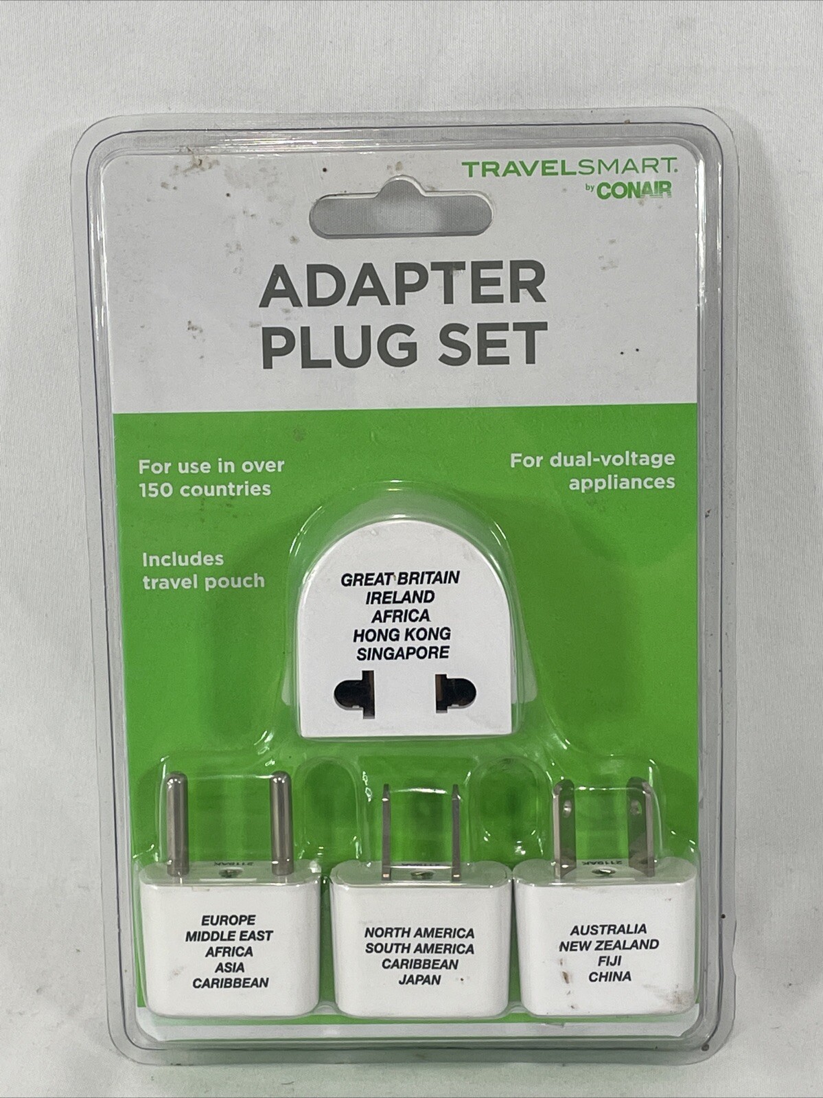 Travel Smart by ConAir Adapter Plug Set 3x10A/250V AC, 1x12A/250V AC M600X