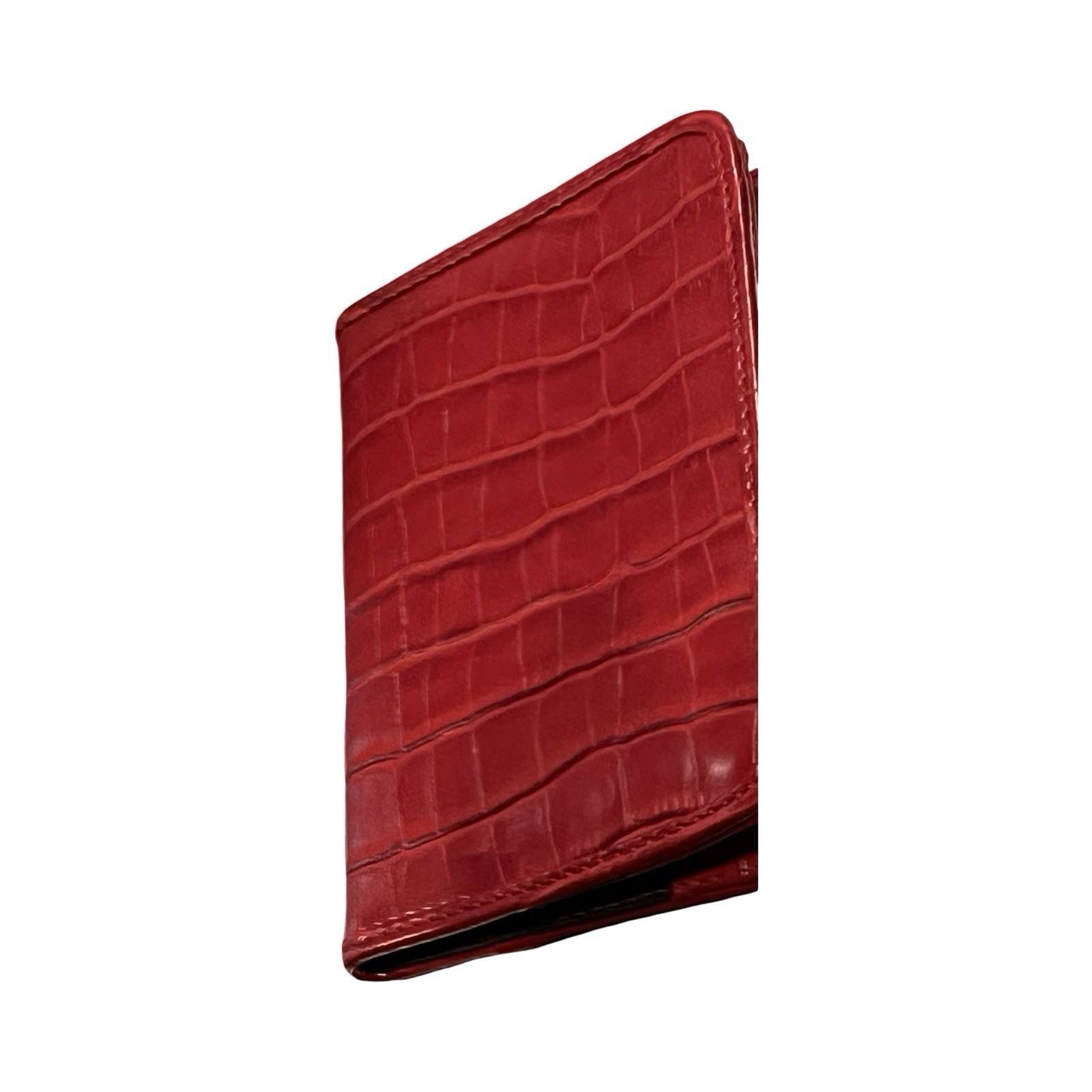 Passport Case Red 100% PVC Imitation Crocodile Leather Excellent Used Condition