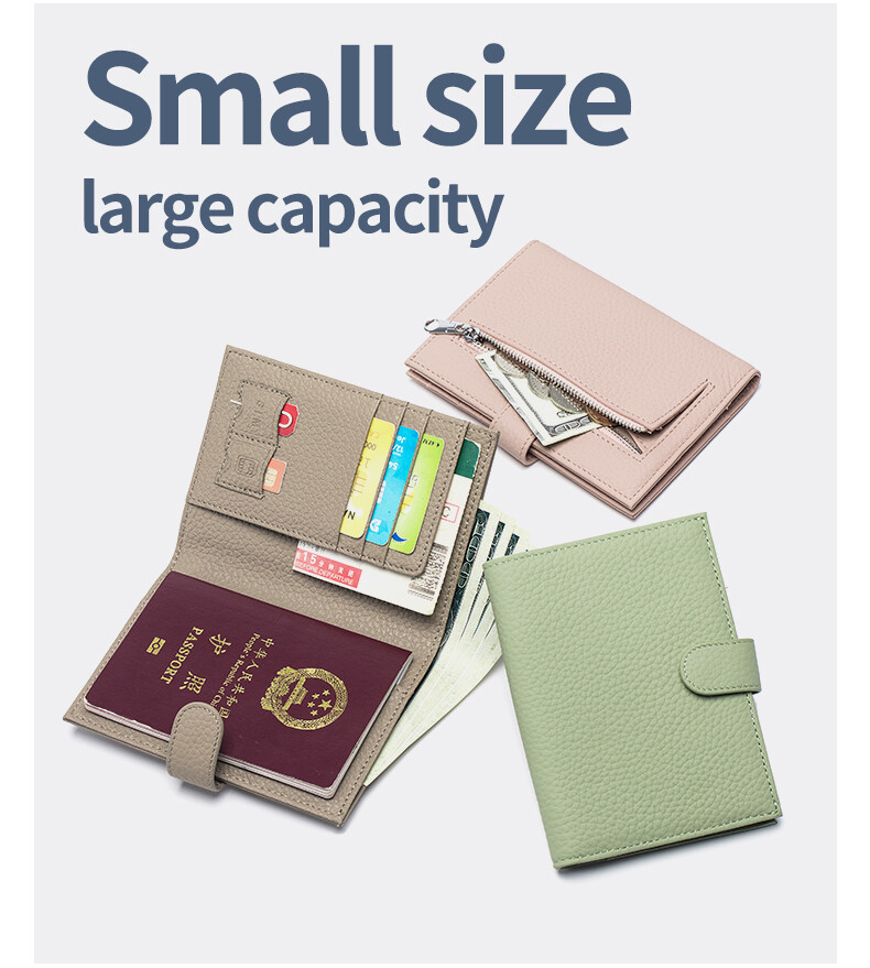 RFID Blocking Unisex Genuine Leather Passport Holder Covers Case Travel Wallet