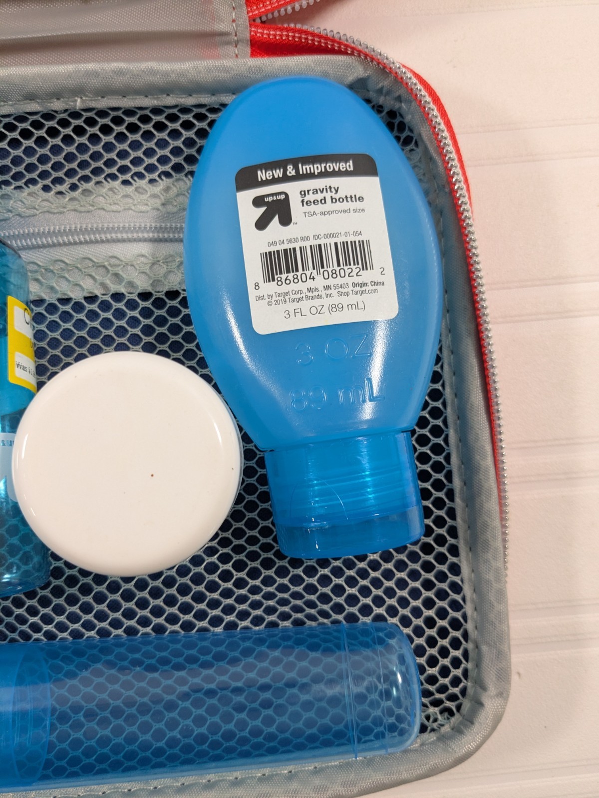 TSA Approved Travel Toiletry Bottle Set w/ Red Zipper Case Up & Up Target