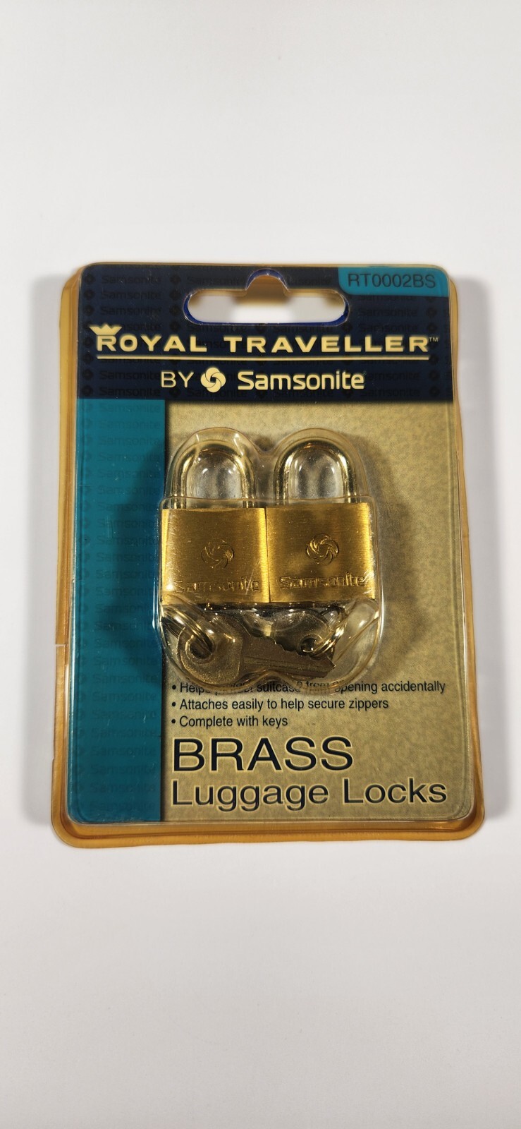SAMSONITE LUGGAGE LOCK SET ROYAL TRAVELLER SOLID BRASS MINI SIZE BAG PROTECTION