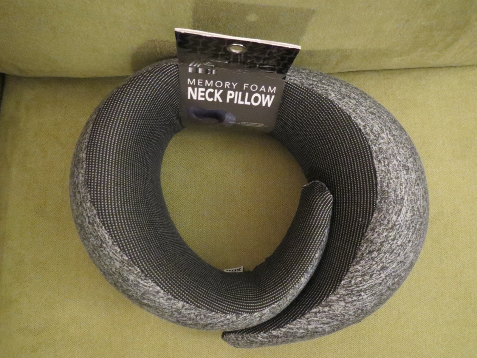 Memory Foam Adjustable Neck Travel Gray Pillow