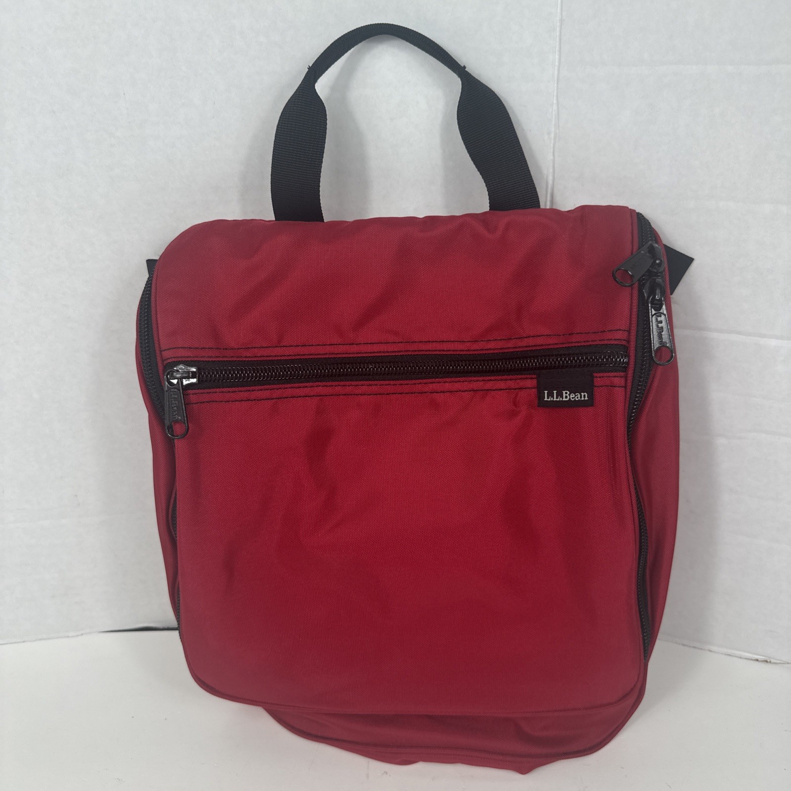 L.L. Bean Personal Organizer Toiletry Bag Unisex Red Carry Handle Travel Hang