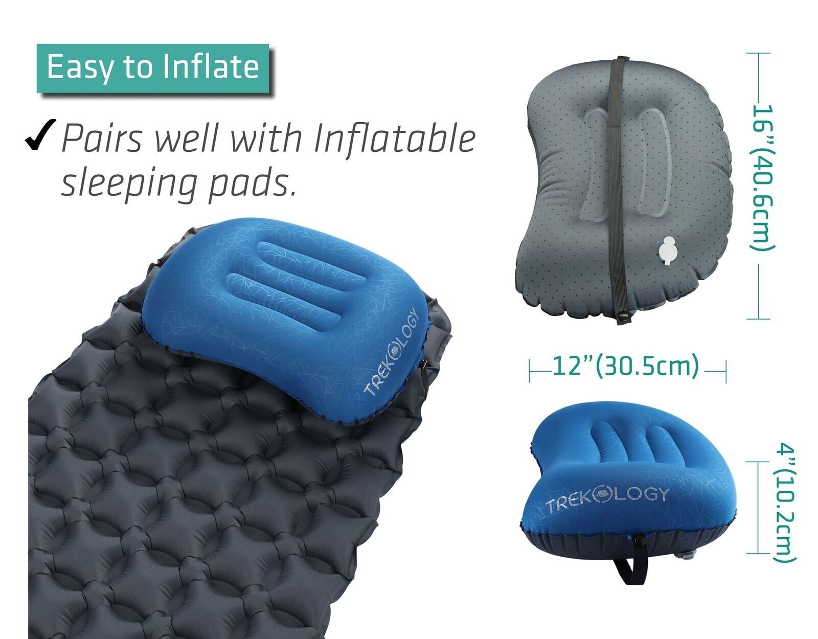 Ultralight Inflatable Camping Pillow ALUFT 2.0 Compressible Compact FAST US SHIP