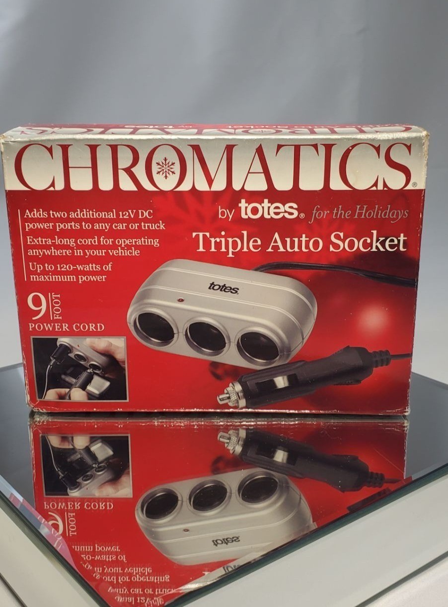 Chromatics by Totes Triple Auto Socket Car Truck Camper Cigarette Lighter Power