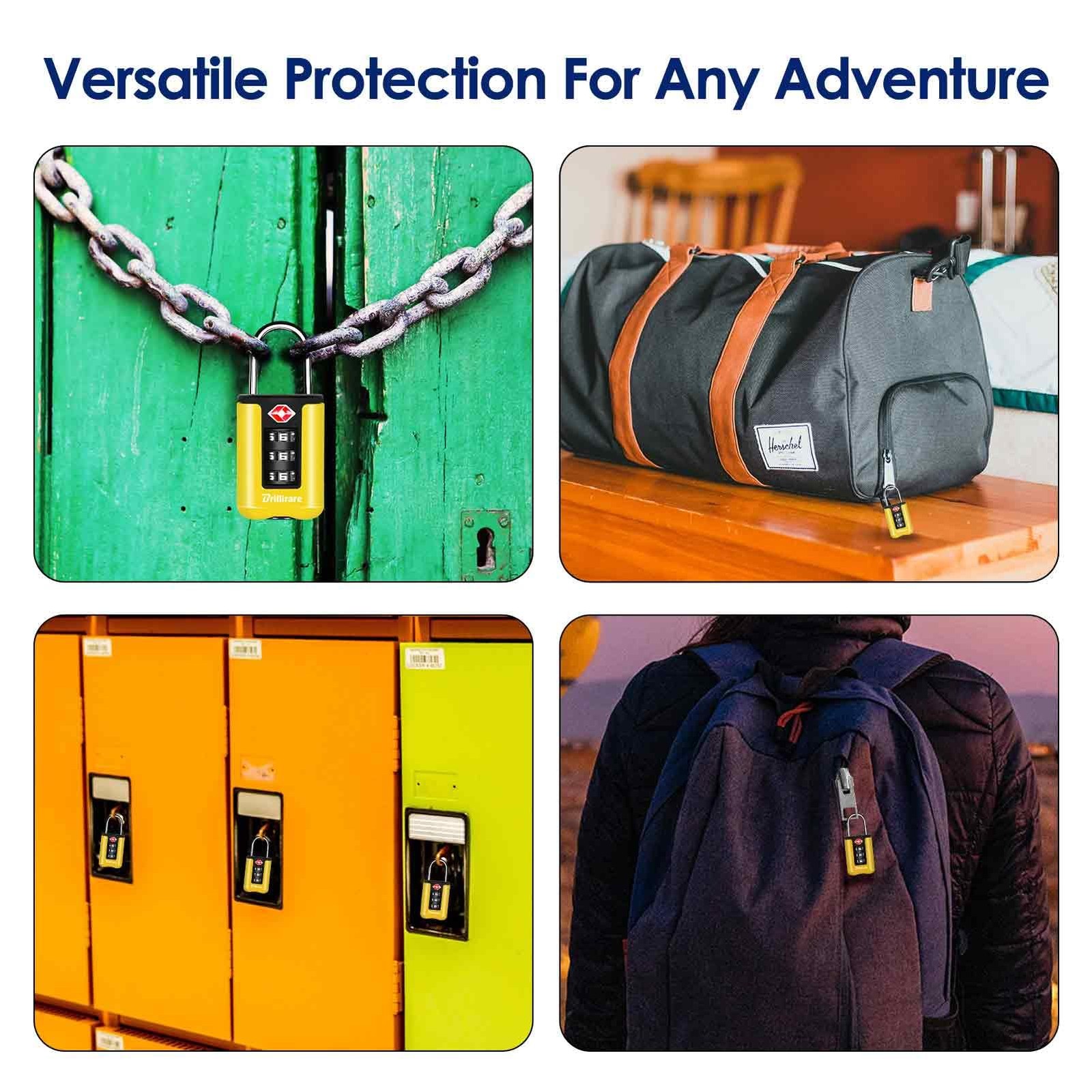 2 Pack TSA Approved Luggage Locks, Combination Travel Padlock, 3-Digit Waterp…