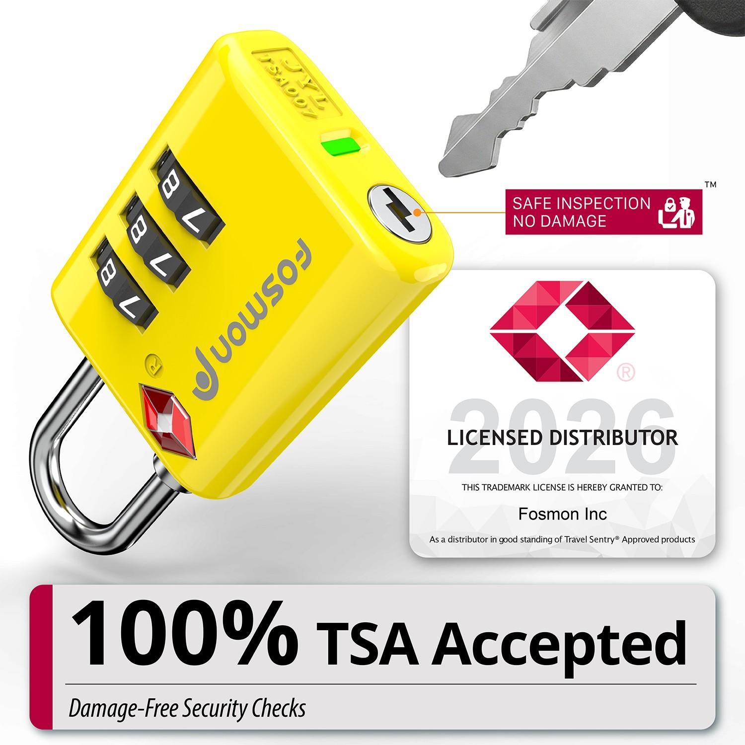 Fosmon 2 Pack TSA Lock for Luggage, Combination Luggage Locks TSA Approved