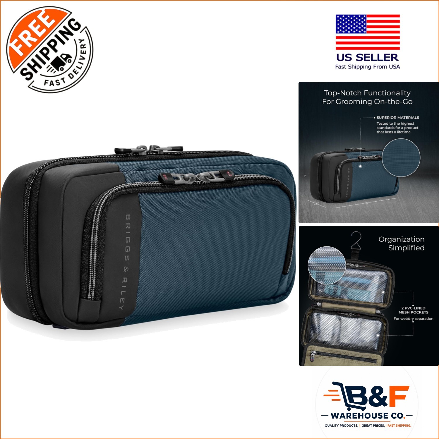 Spacious Dual Compartment Dopp Kit – ZDX Hanging Toiletry Organizer for Travel