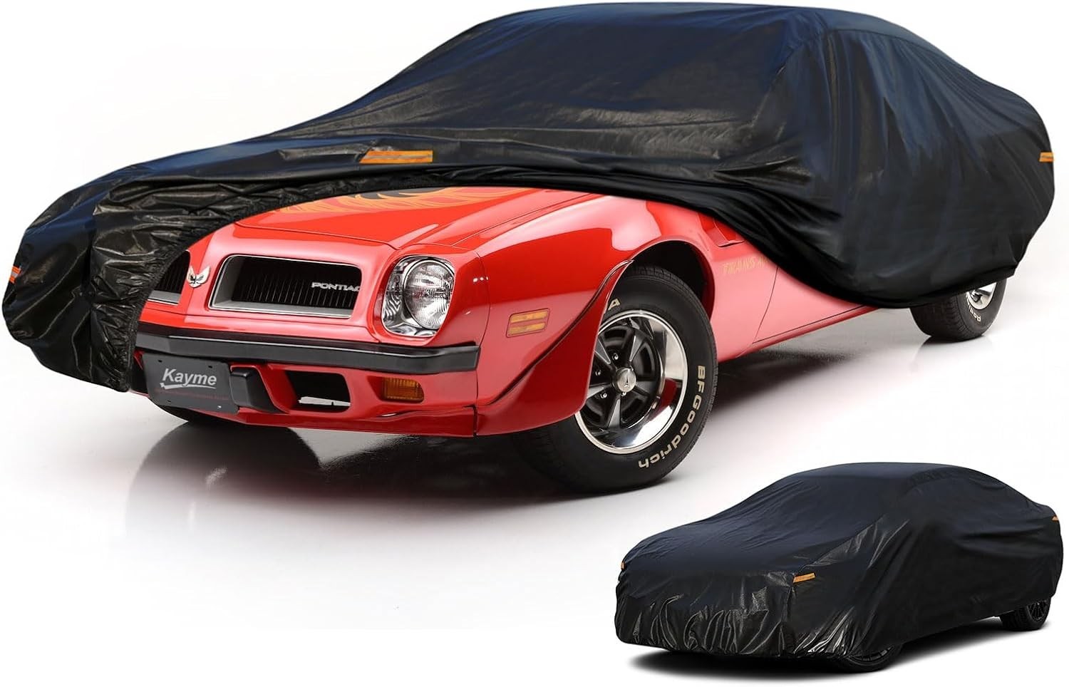 Kayme 7 Layers Car Cover Waterproof All Weather, Universal Fit for Pontiac