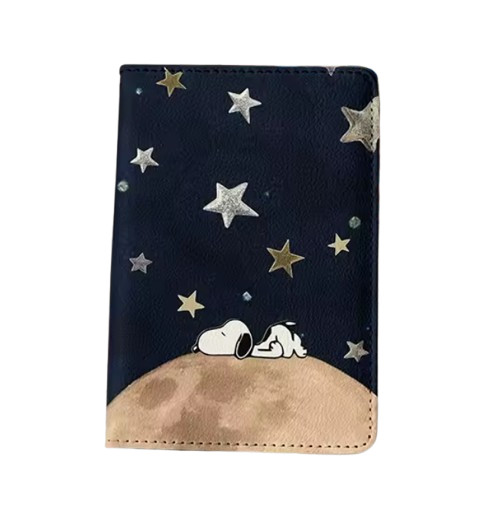 Passport Cover Dog Snoopys Stars Top Earth Star Wallet ID Organizer Money Case