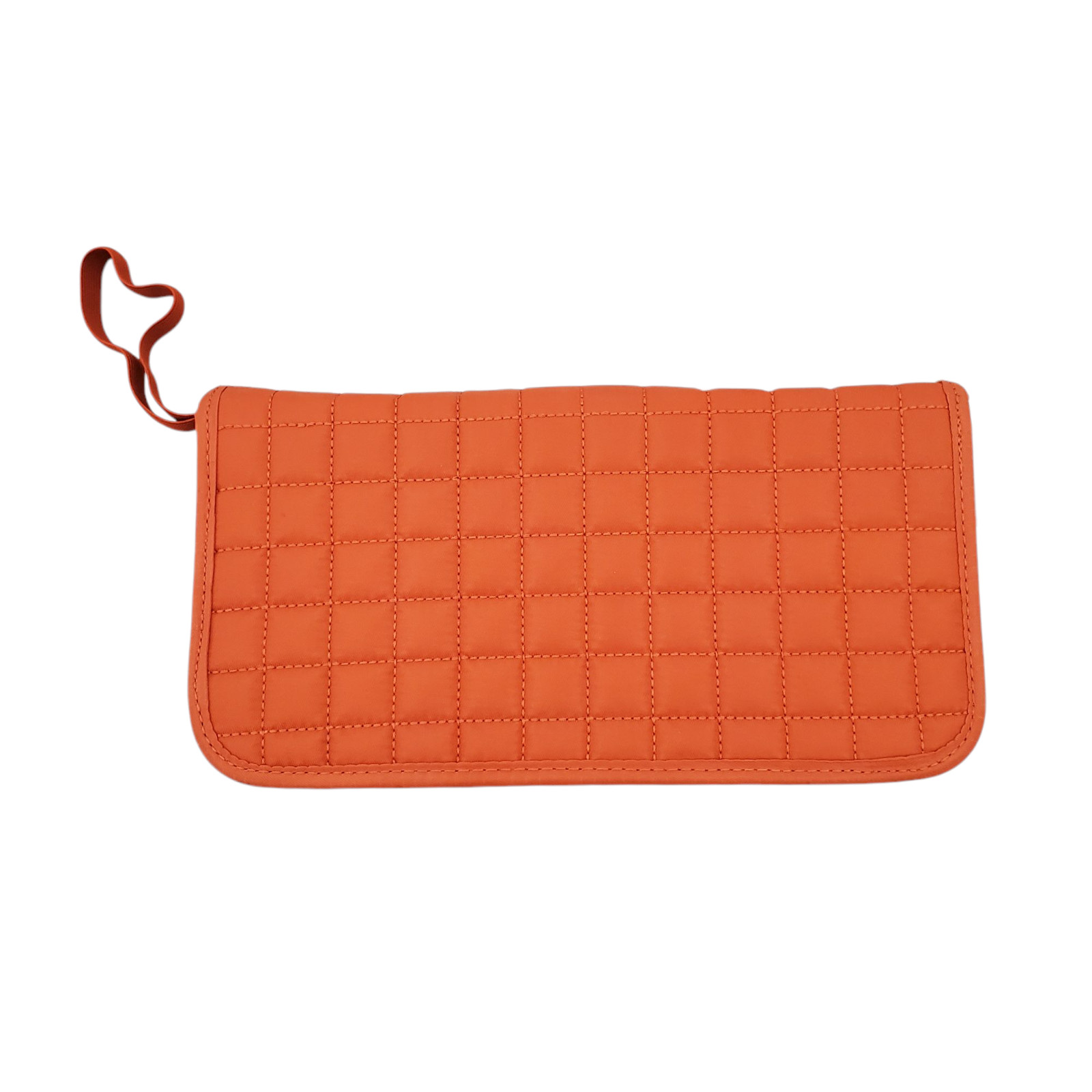 Lug Quilted Travel Wallet Organizer Passport Case Orange Wristlet Zip Around