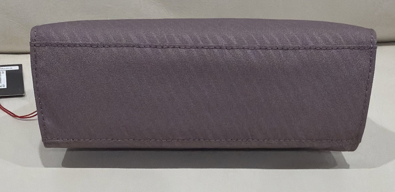 New TUMI VISTA NYLON ZIPPERED SMALL TRAVEL POUCH Bag Heather Lines Print Purple