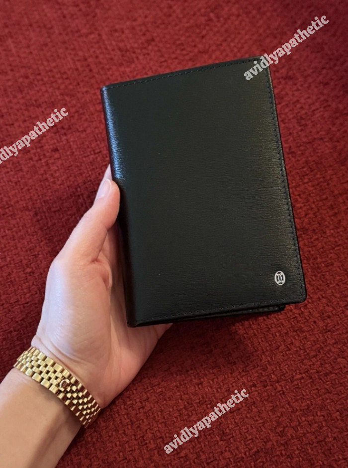 Cartier Black Passport Holder Noir Saffiano Leather- New Boxed Luxury Ad Gift