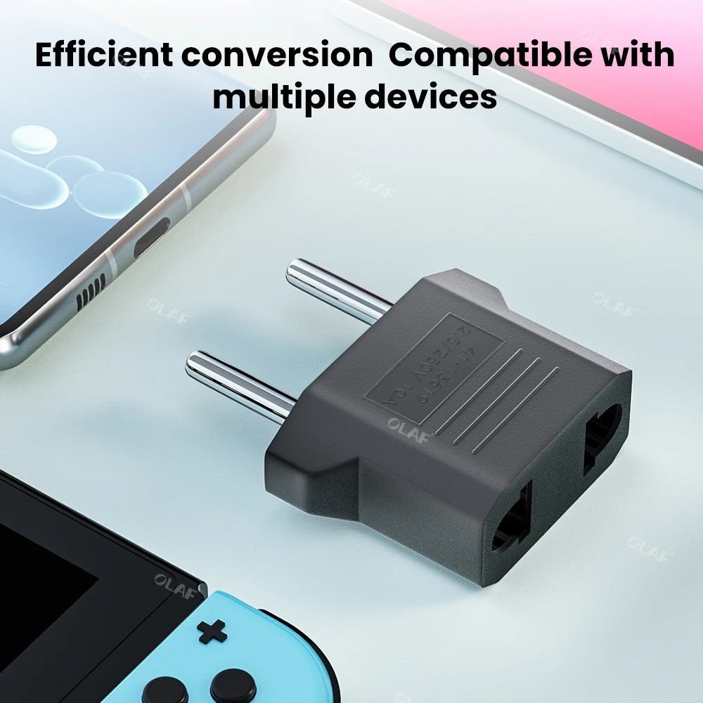 US to EU Plug Adapter Power Socket Converter Travel Charger
