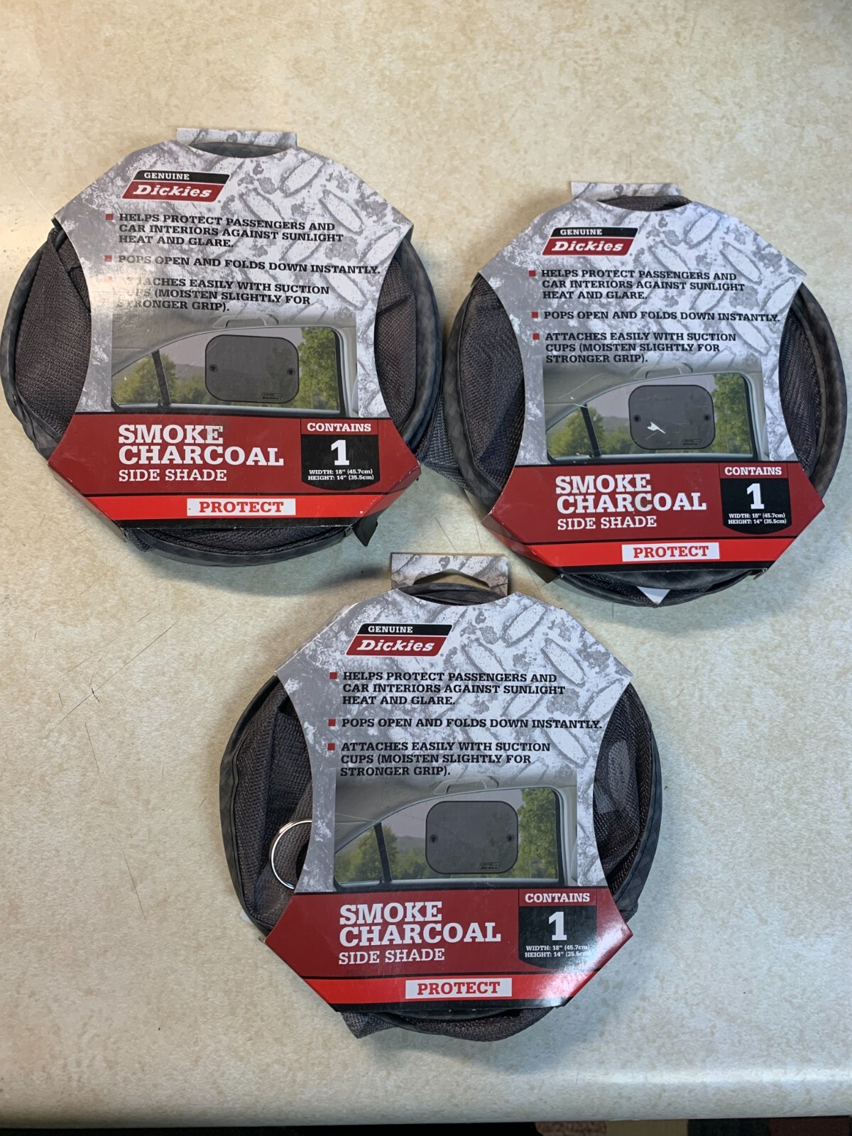 3 lot NEW Dickies Smoke Charcoal 18×14 Auto Side Shade