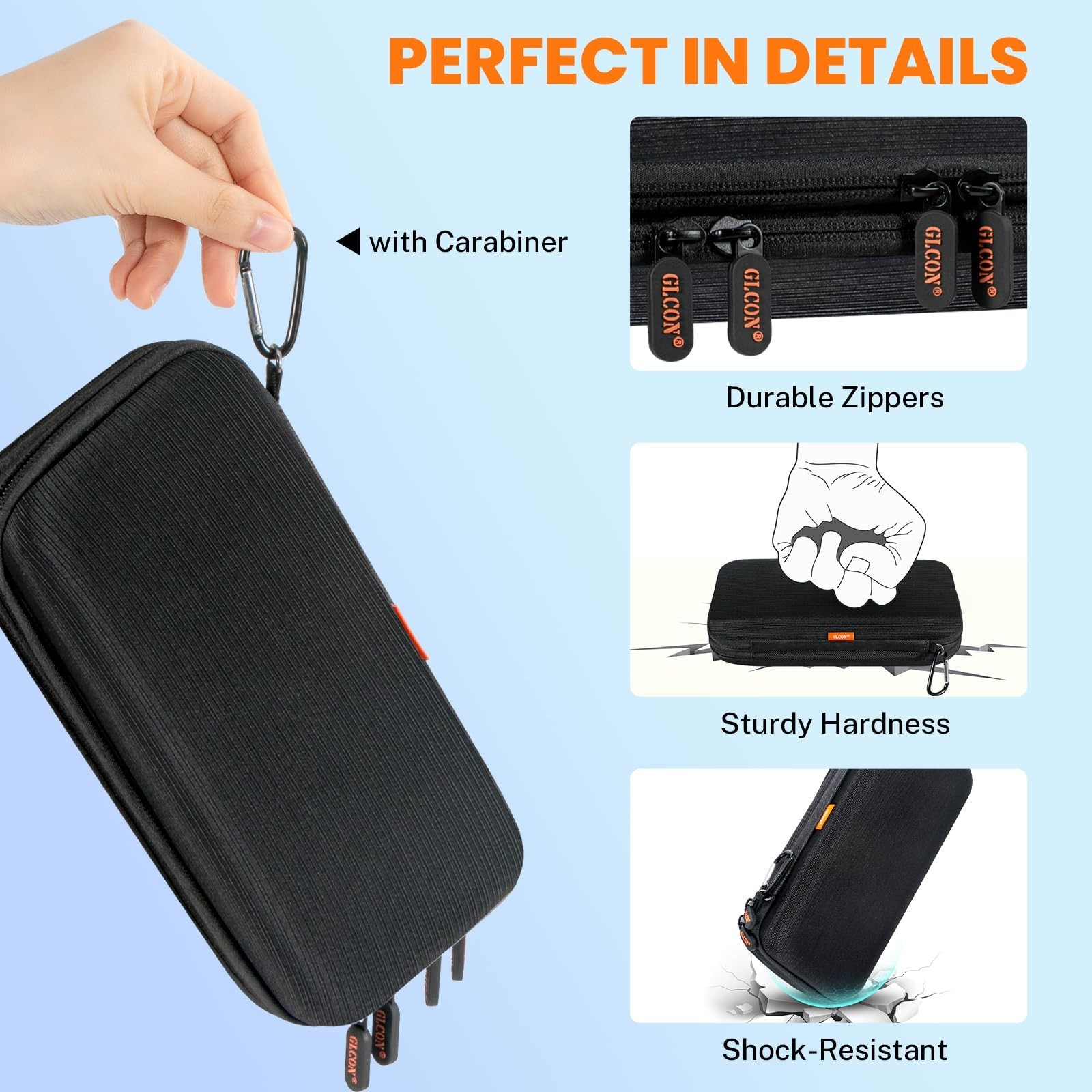 Double-Layer Hard Shell Travel Case – Electronics Organizer with Multiple Pocket