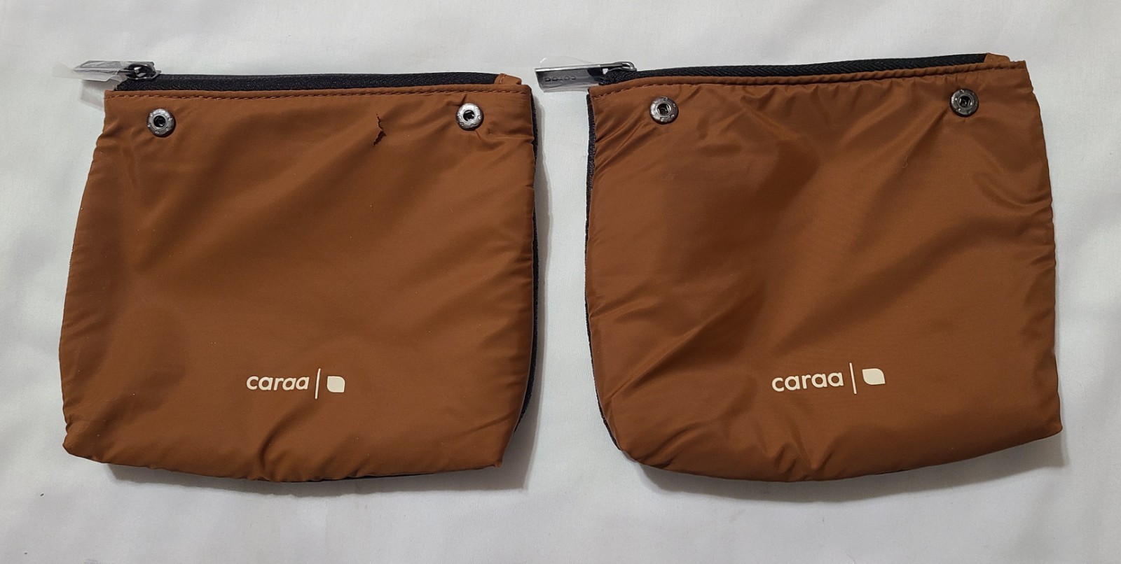 2pk Caraa Snappu Snap-Together Travel Pouches Orange/Brown Modern Travel System
