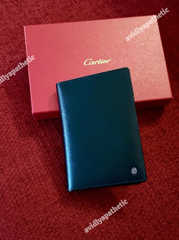 Cartier Black Passport Holder Noir Saffiano Leather- New Boxed Luxury Ad Gift