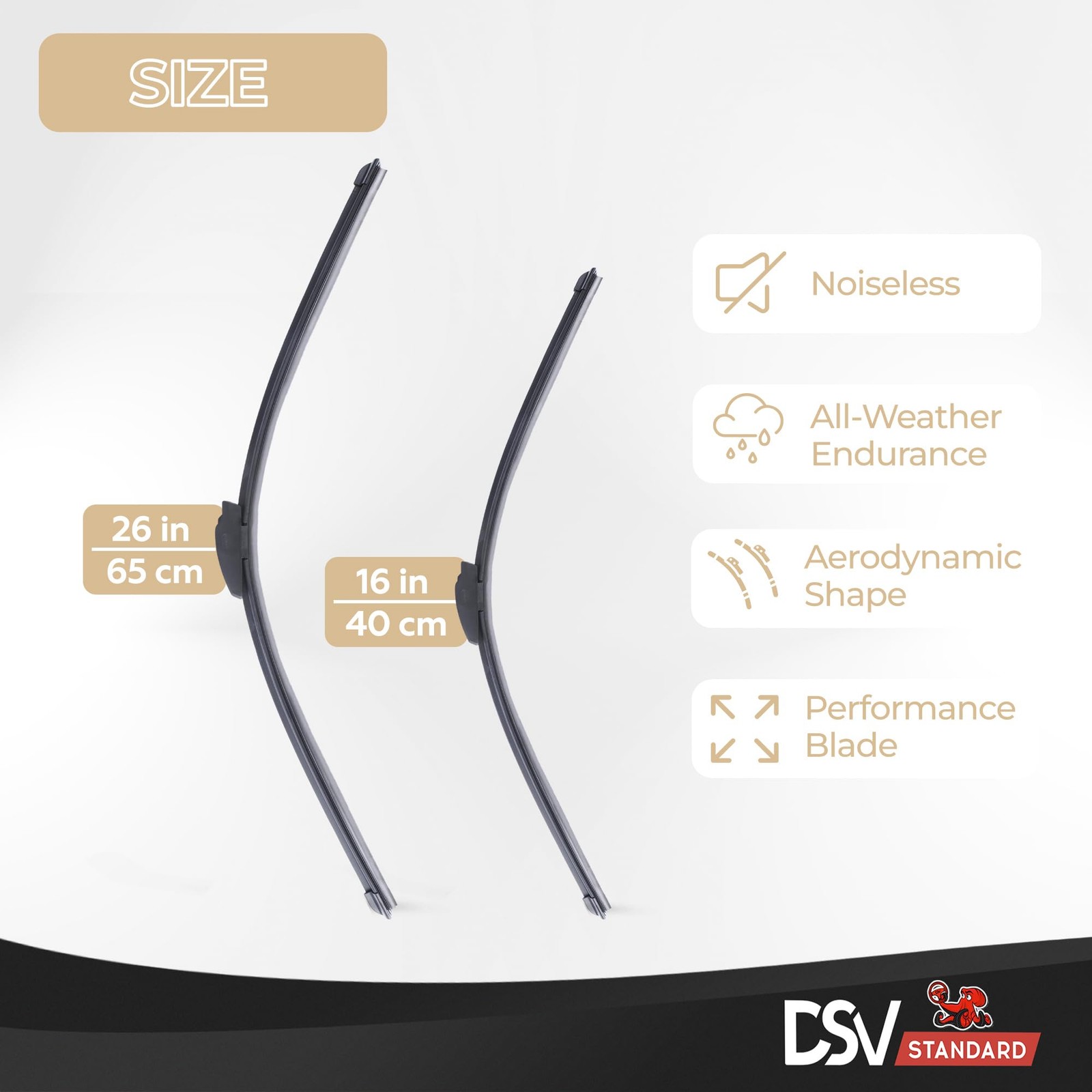 OEM Quality 26″ & 16″ Windshield Wiper Blades – Pack of 2 Universal Fit