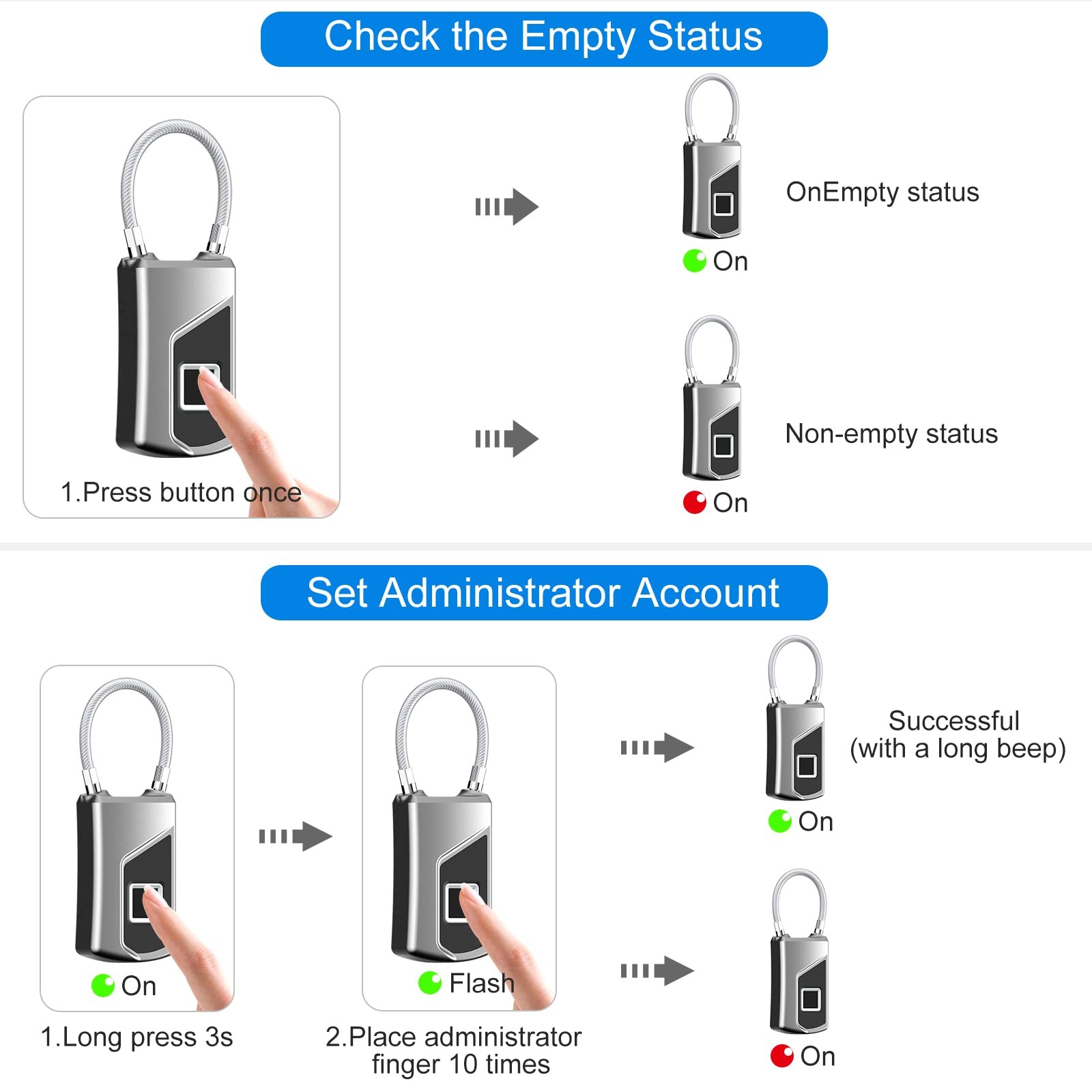 Fingerprint Lock with Key Backup, Smart keyless Waterproof Fingerprint…