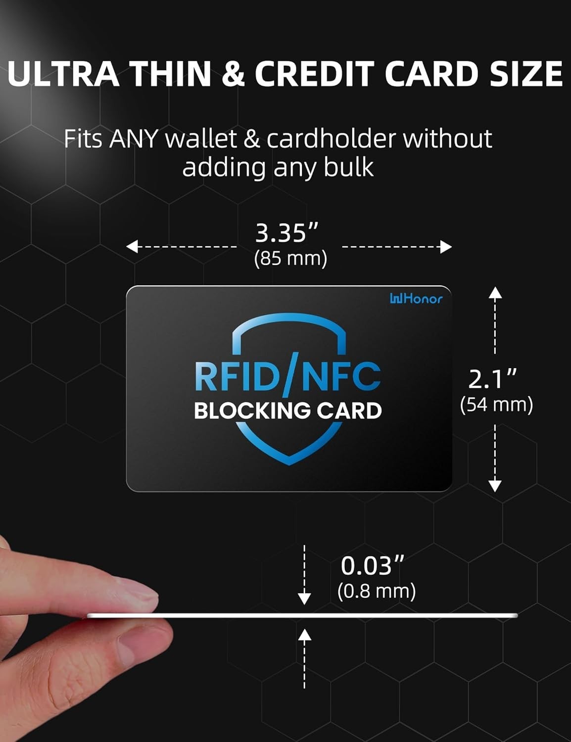 RFID Blocking Card – Slim RFID Card Blocker – NFC Contactless Card Protector 6pk