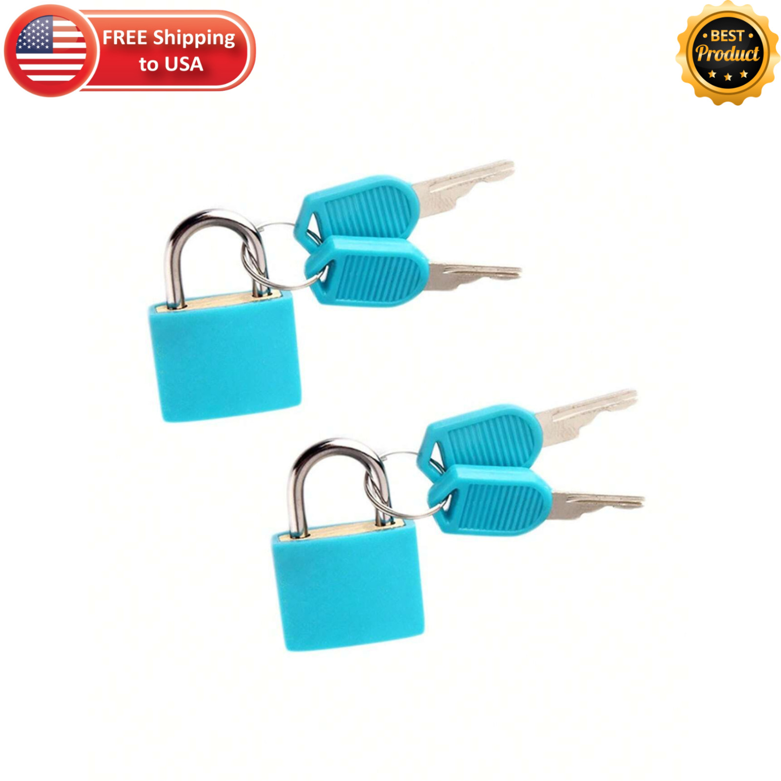 10Pcs Mini Padlock With Keys Toolbox Luggage Gym Locker Suitcase Travel Lock Set