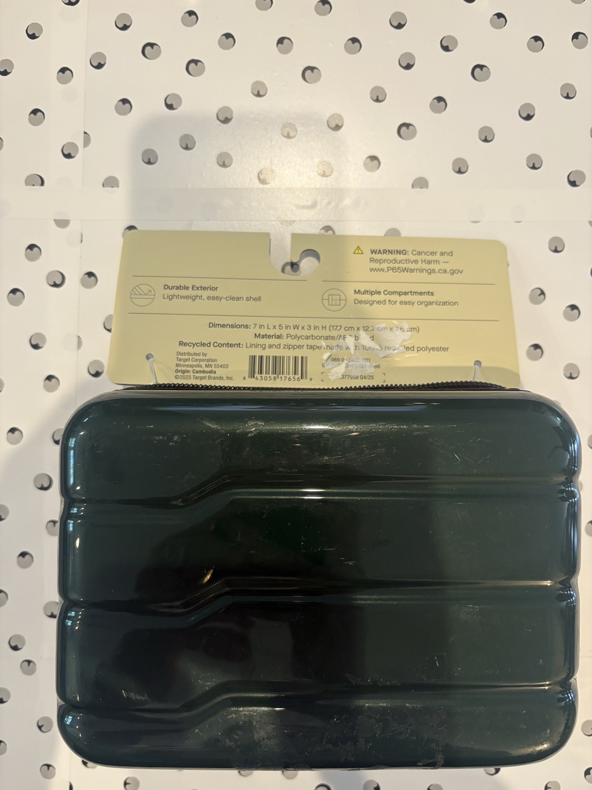 Green Hard Shell Travel Accessory Case Organizer MPN 06905-3425-90013