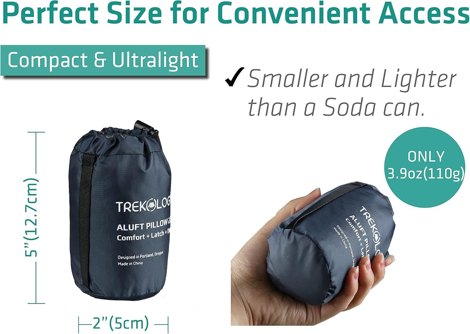 Ultralight Inflatable Camping Travel Pillow – ALUFT 2.0 Compressible, Compact…
